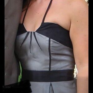 Vintage Jill Stuart Strapless Black and Gray Dress